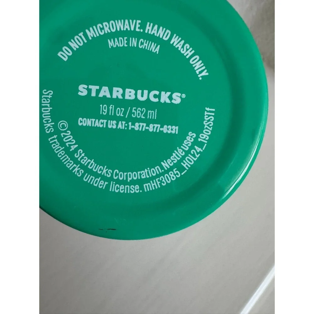 Starbucks Metal Coffee Tea Tumbler Cup 19 oz‎ Christmas Green 2024